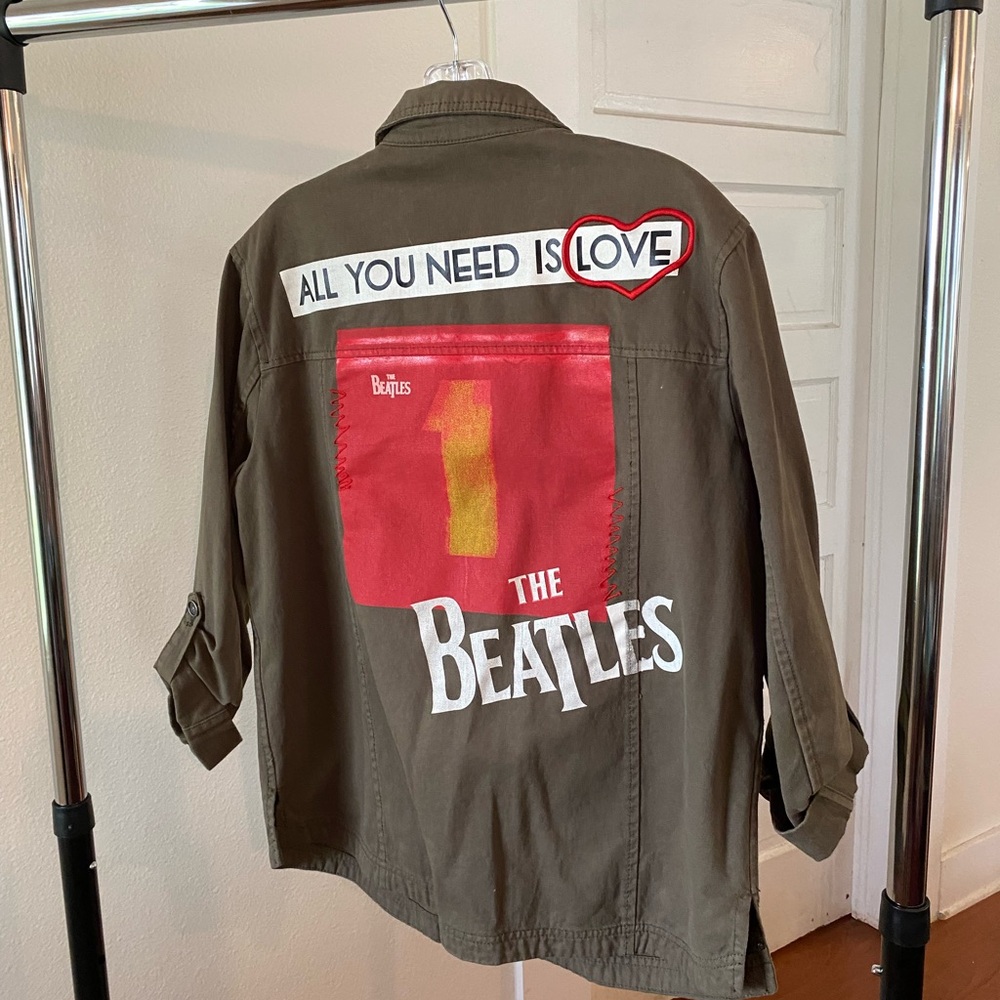 Olive Green Jacket with Patches